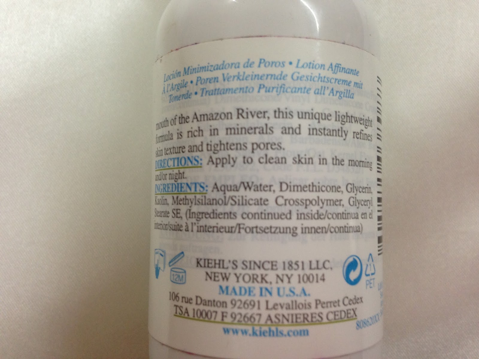 Product Review Kiehl's Rare Earth Pore Minimizing Lotion